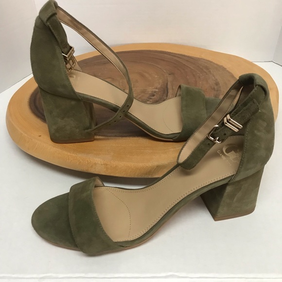 olive green block heels
